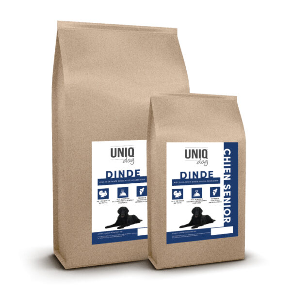 UNIQ Dog - Croquettes sans céréales pour chien sénior à la dinde