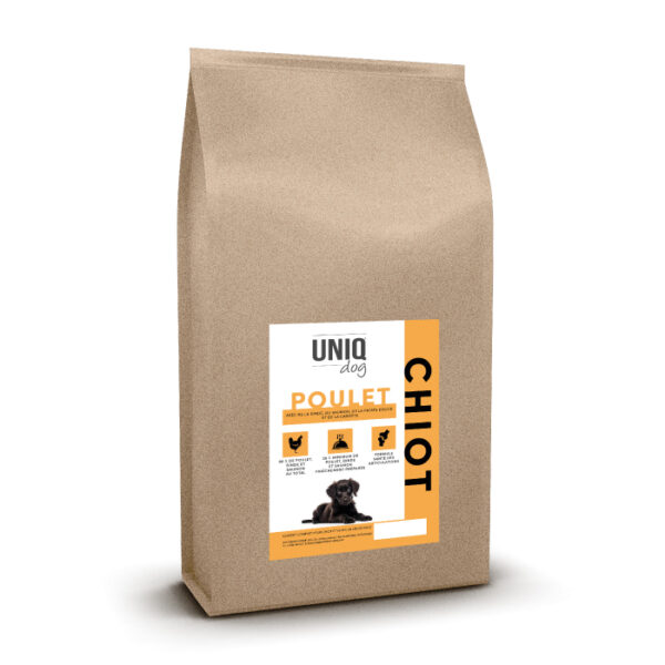 UNIQ Dog - Croquettes sans céréales pour chiot au poulet, dinde et saumon – Image 3