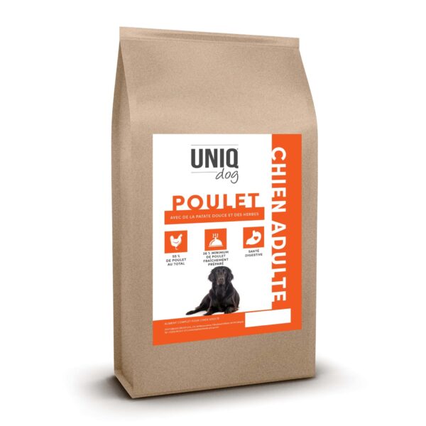 UNIQ Dog - Croquettes sans céréales pour chien adulte au poulet – Image 3
