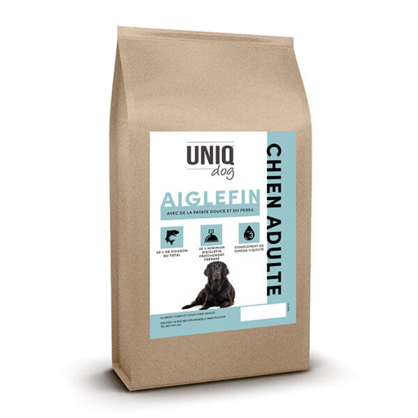 UNIQ Dog - Croquettes sans céréales pour chien adulte à l'aiglefin avec de la patate douce et du persil – Image 3