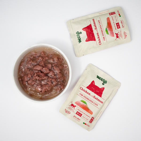 Weego - Pack de pâtées sans céréales pour chat stérilisé au poulet et saumon – Image 2
