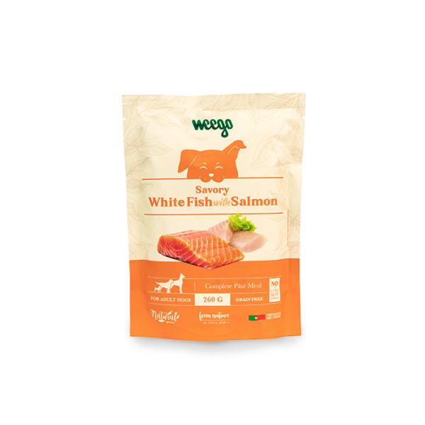 Weego - Pâtée sans céréales pour chien au poisson blanc et au saumon