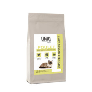 UNIQ Cat - Croquettes hypoallergéniques chat stérilisé - poulet, thon et saumon - 1,5kg