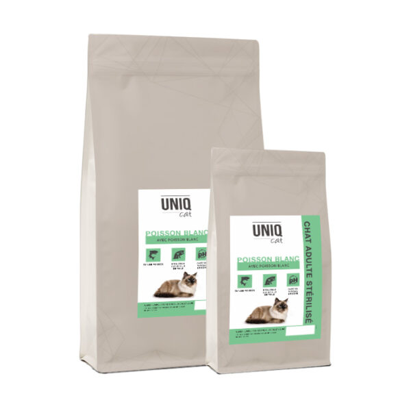 UNIQ Cat - Croquette hypoallergéniques au poisson blanc et caviar de hareng